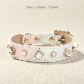 Dog Cat Collar Luxury Gemstone Pet Collar Leash Set Handcrafted Jewel Accented Necklace Style Neck Strap For Cats Small To Medium Dogs Elegant Ad (Option: M)