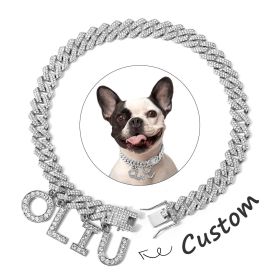 Luxury Alloy Dog Firewood Walking Collar (Option: Silver-45cm)