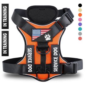 Reflective Breathable Solid Color Polyester Dog Strap (Option: Orange-XS)