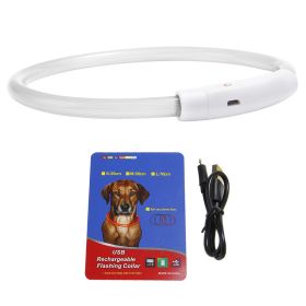 1Pc USB Rechargeable LED Dog Collar Multi Color Lighting Dog Safety Collar Cuttable Length Glow Dog Collar For Small Medium Large Dog Night Walki (Option: M)